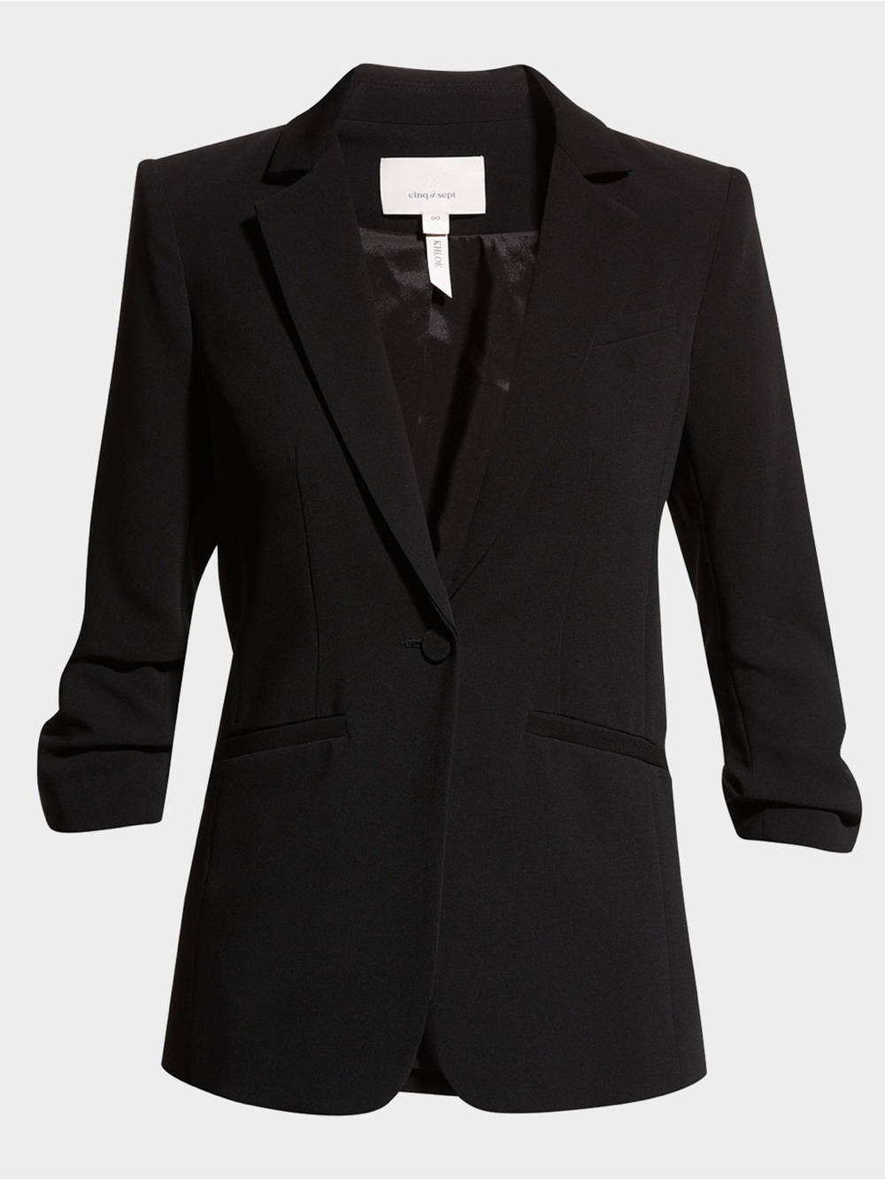 Cinq a Sept Crepe Khloe Black Single-Button Tailored Blazer size 10